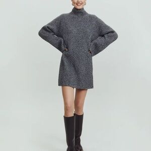 Reformation Zucca Regenerative Wool Sweater Dress Magpie - Size XS